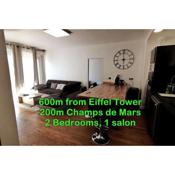 600 Meters Walk to Eiffer Tower, 2 BR & Salon