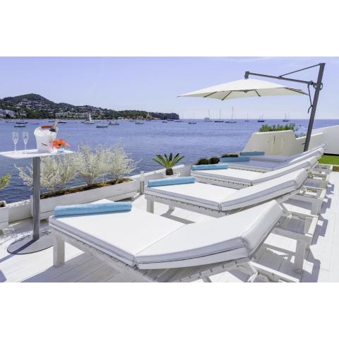 Frontline Talamanca Villa Terrace by the Sea Villa Vista Talamanca Rare Stunning Location Ibiza